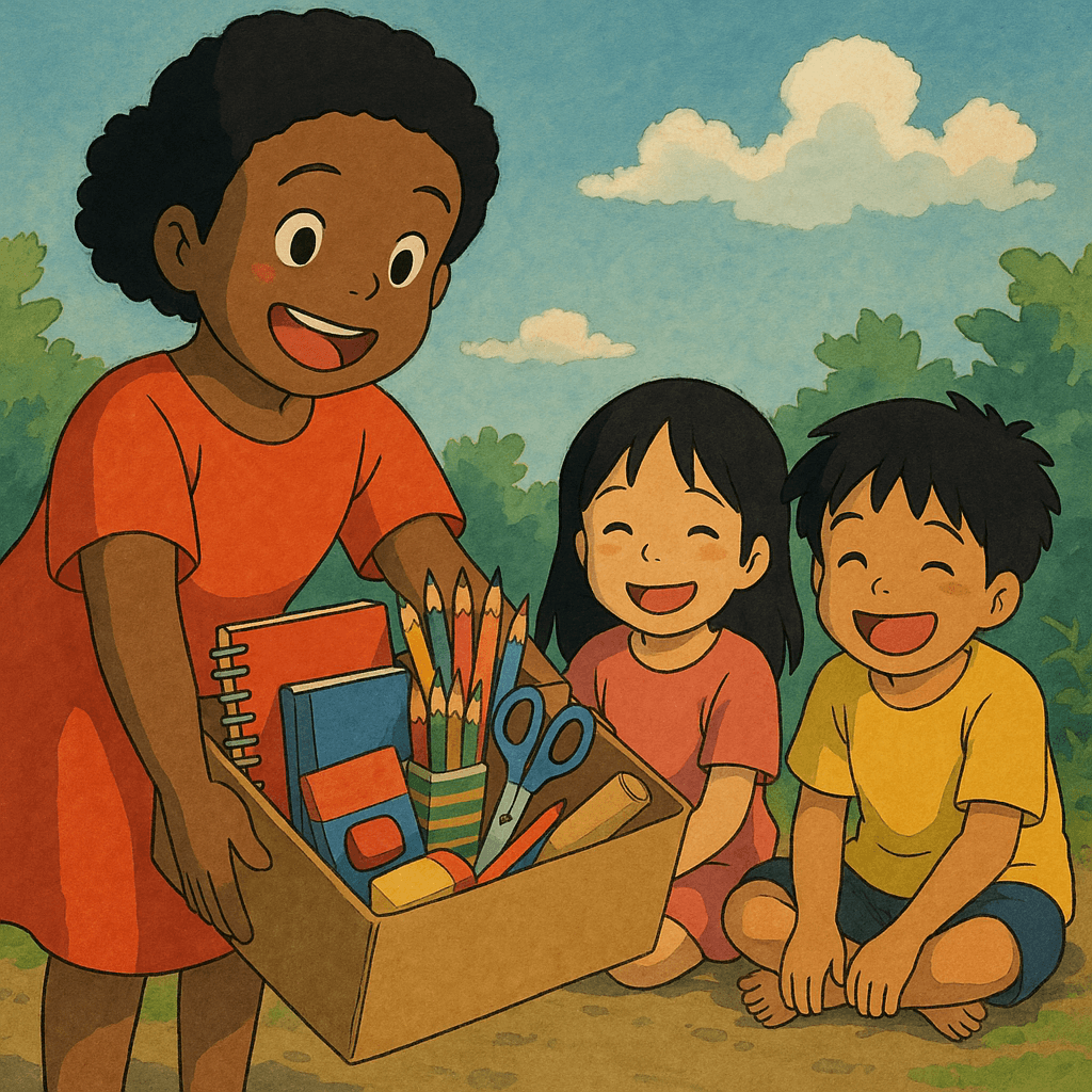Donate stationery to underprivileged kids
