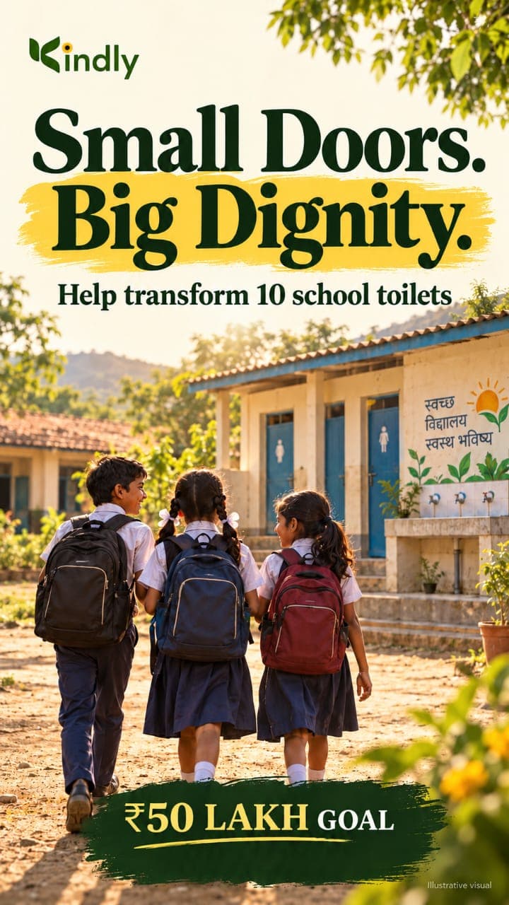 Small Doors. Big Dignity. Help transform 10 school toilets in Maharashtra.
